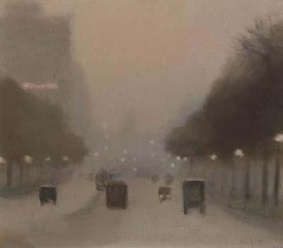 Clarice Beckett Evening, St Kilda Road oil painting image